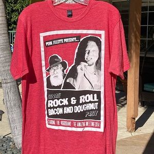 Rock N Roll Graphic Tee Vintage Stonewashed Red